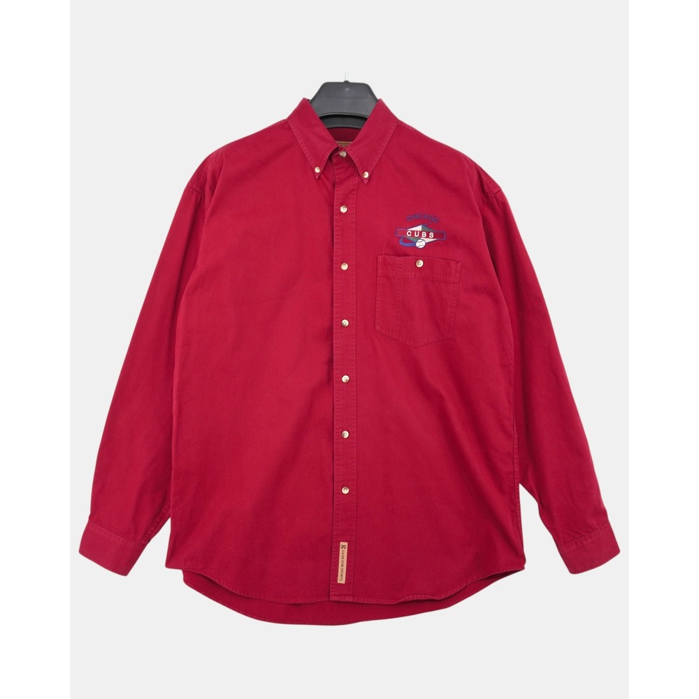 Vintage Gear for‎ Sports Chicago Cubs Button Down Shirt Men's L Red Embroidered